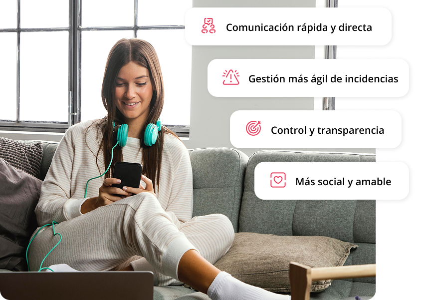chica usando la app