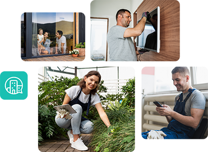 collage de imagenes de vecinos y proveedores