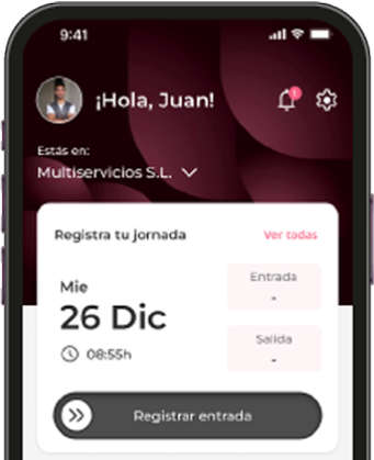 app vista registro de jornada