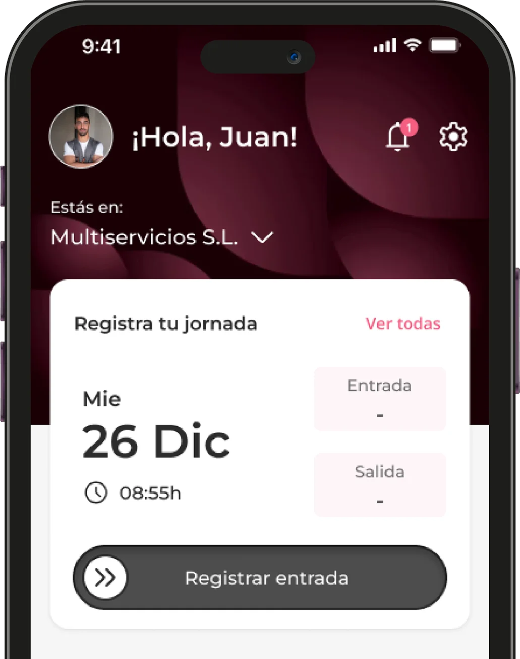 app vista registro de jornada