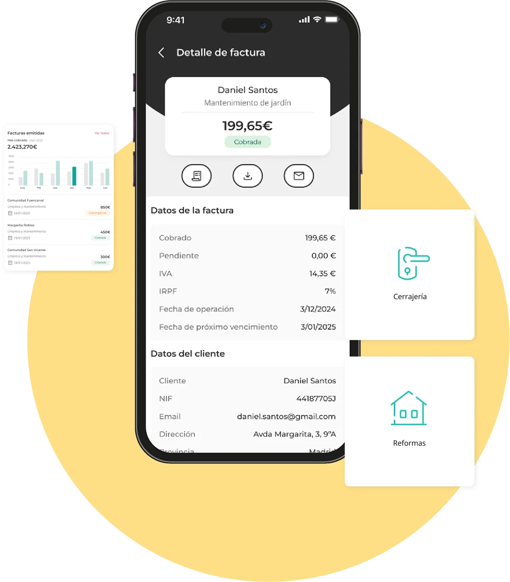 vista del detalle de factura en la app tucomunidad